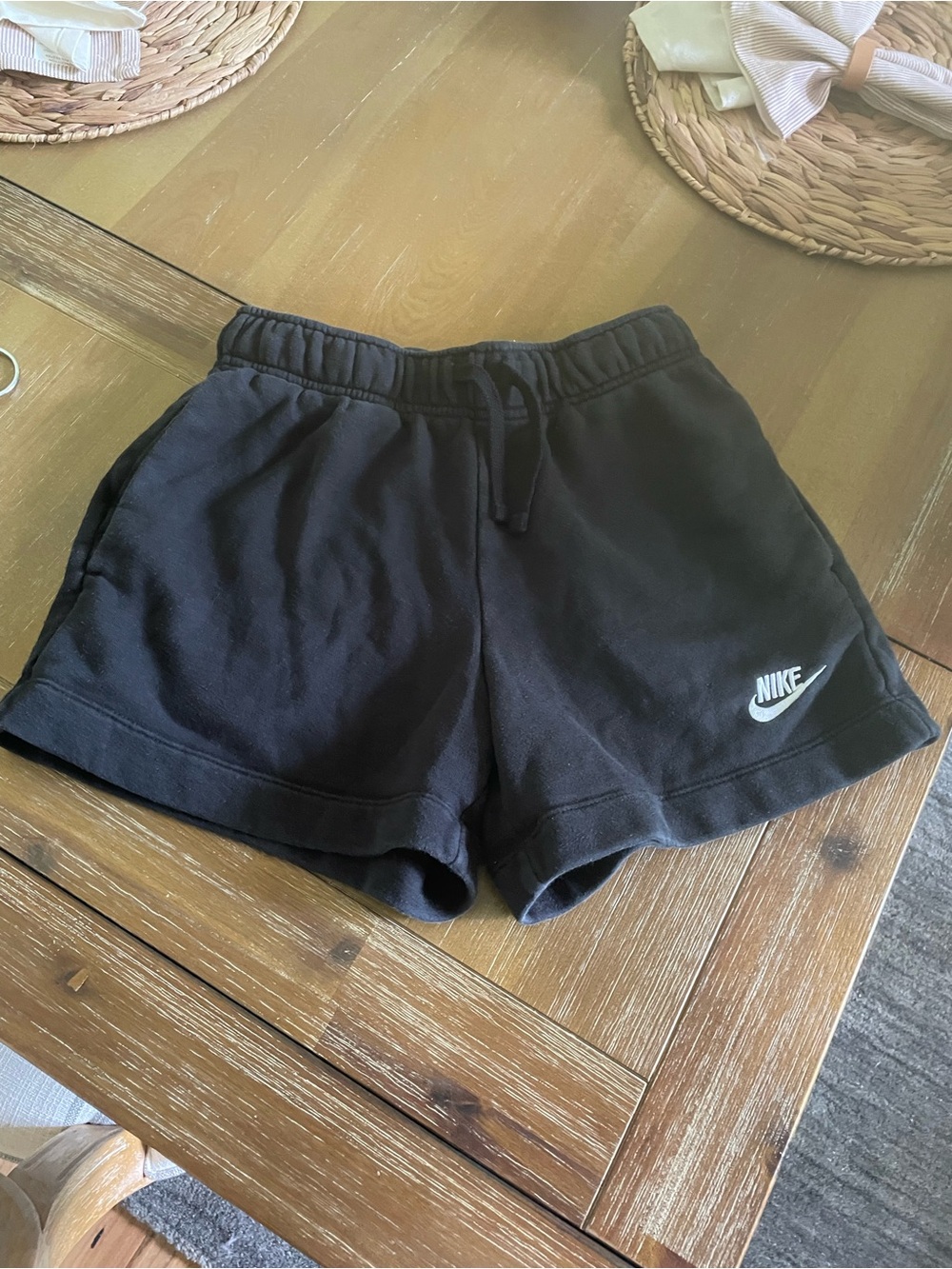 Nike Black Shorts with White Swoosh Logo